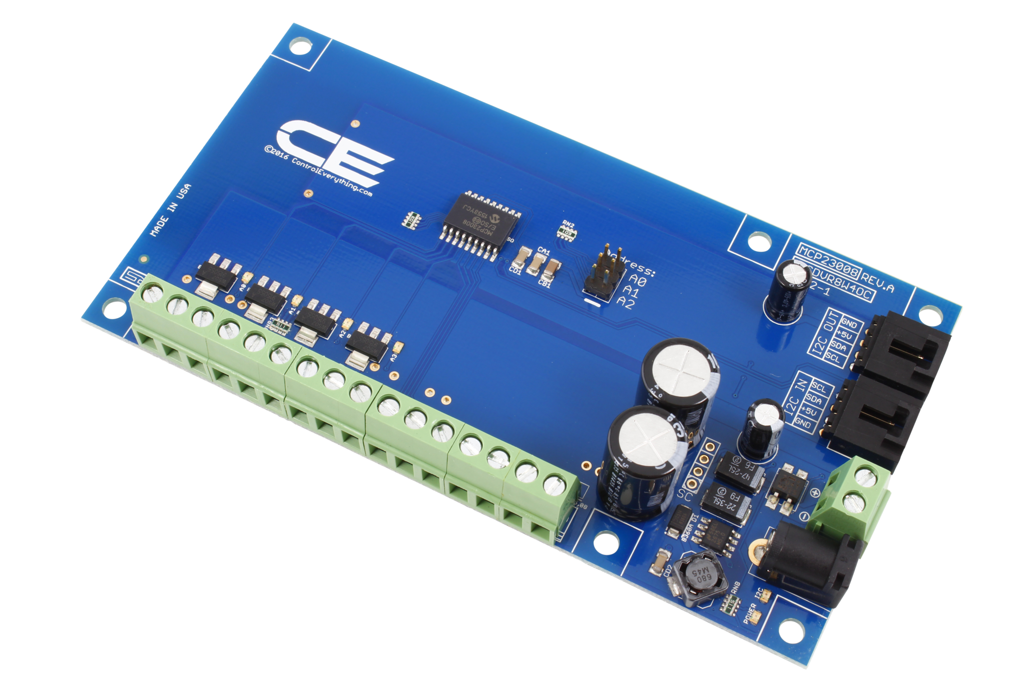 NCD PR22-1 MCP23008 4 채널 8W 오픈 콜렉터 FET 드라이버 4 채널 GPIO (I2C 인터페이스 포함)