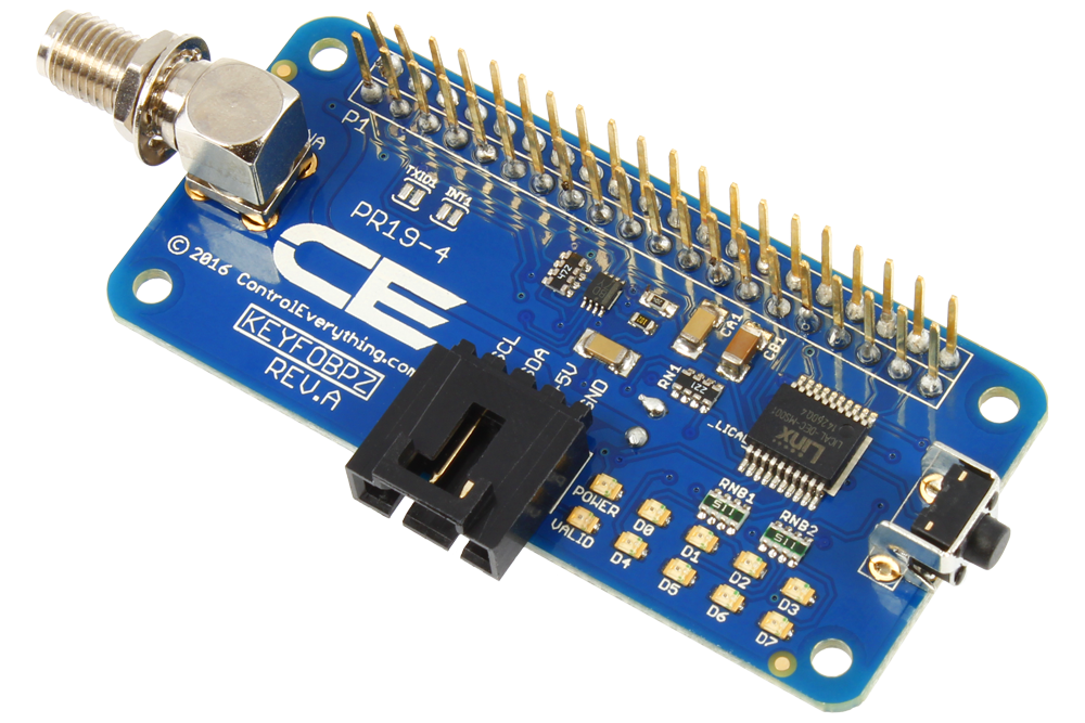 NCD PR19-4 Raspberry Pi Zero 용 키 Fob 수신기 및 I2C 확장 포트