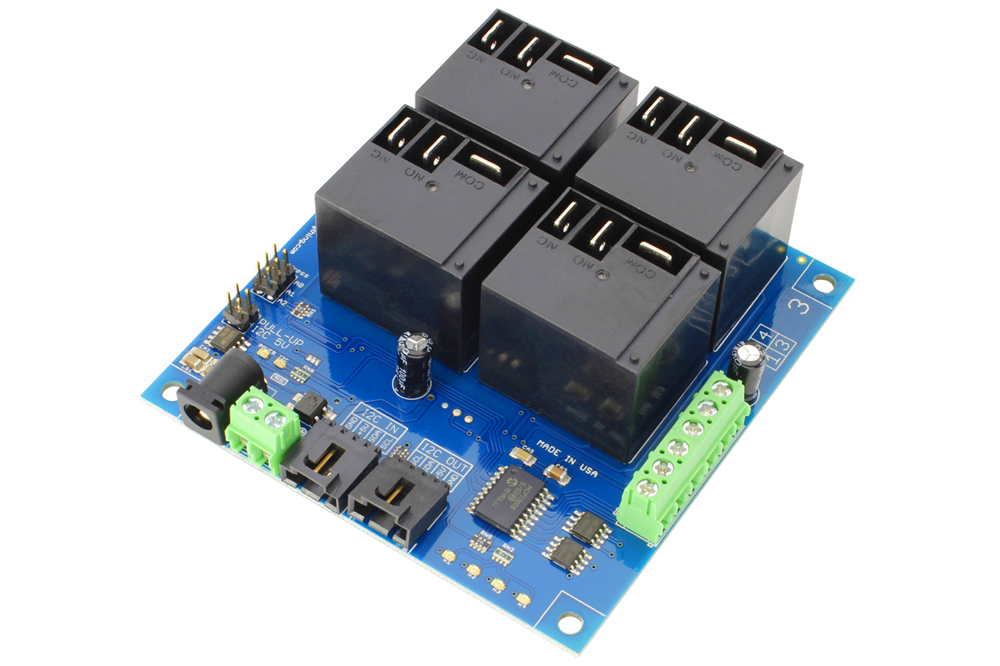 NCD 4 채널 고전력 릴레이 컨트롤러 + 4 GPIO (I2C 인터페이스 포함)