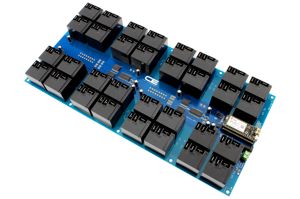 NCD IoT 인터페이스가있는 32 채널 고전력 릴레이 컨트롤러 실드