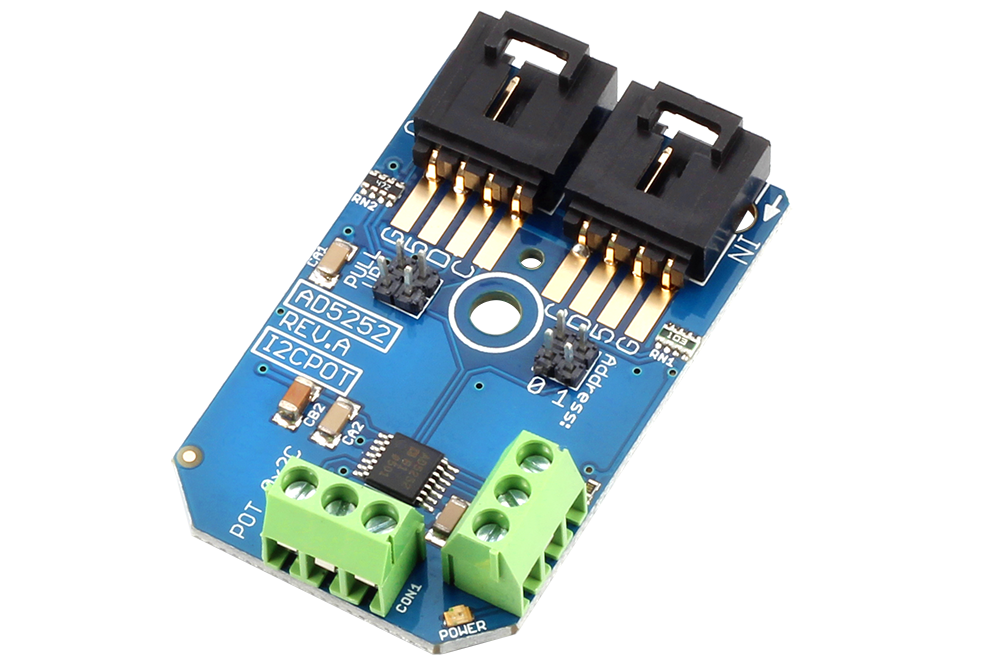 NCD Analog Devices AD5252 디지털 포텐쇼미터 2 채널 256- 위치 I2C 미니 모듈