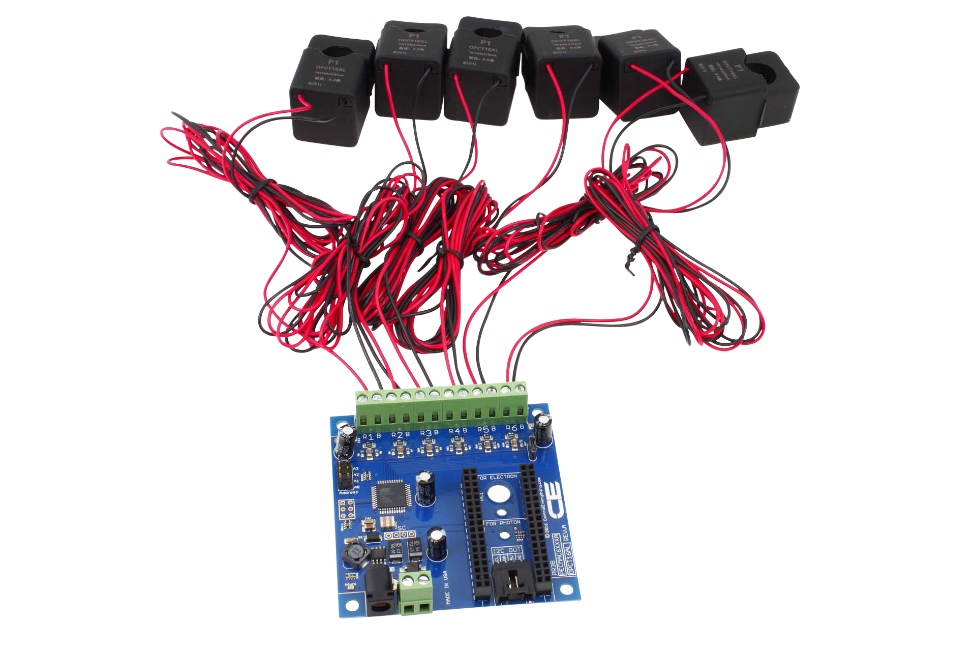 NCD PR38-4_100A IoT 인터페이스를 갖춘 6 채널 오프 보드 98 % 정확도 100Amp AC 전류 모니터