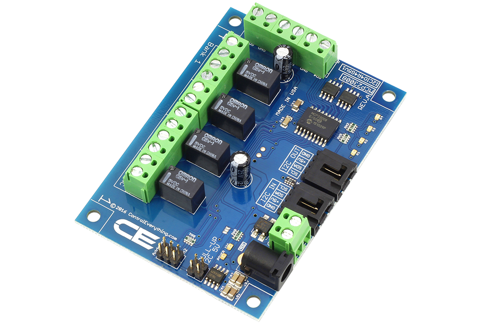 NCD 4 채널 1Amp SPDT 신호 릴레이 컨트롤러 + 4 GPIO (I2C 인터페이스 포함)