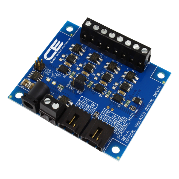 NCD PR33-20 I2C 인터페이스가있는 4 채널 I2C PCA9536 광학 절연 디지털 입력