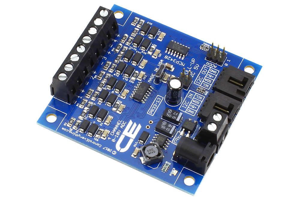 NCD PR33-13 I2C 인터페이스가있는 4 채널 I2C 0-10V 아날로그-디지털 컨버터
