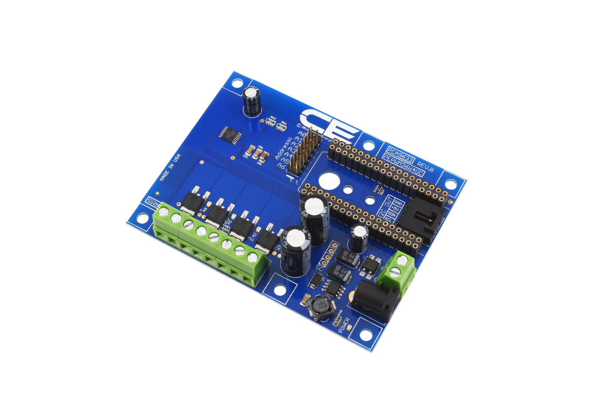 NCD PR22-8 IoT 인터페이스가있는 4 채널 8W 오픈 콜렉터 8 비트 PCA9633 PWM FET 드라이버