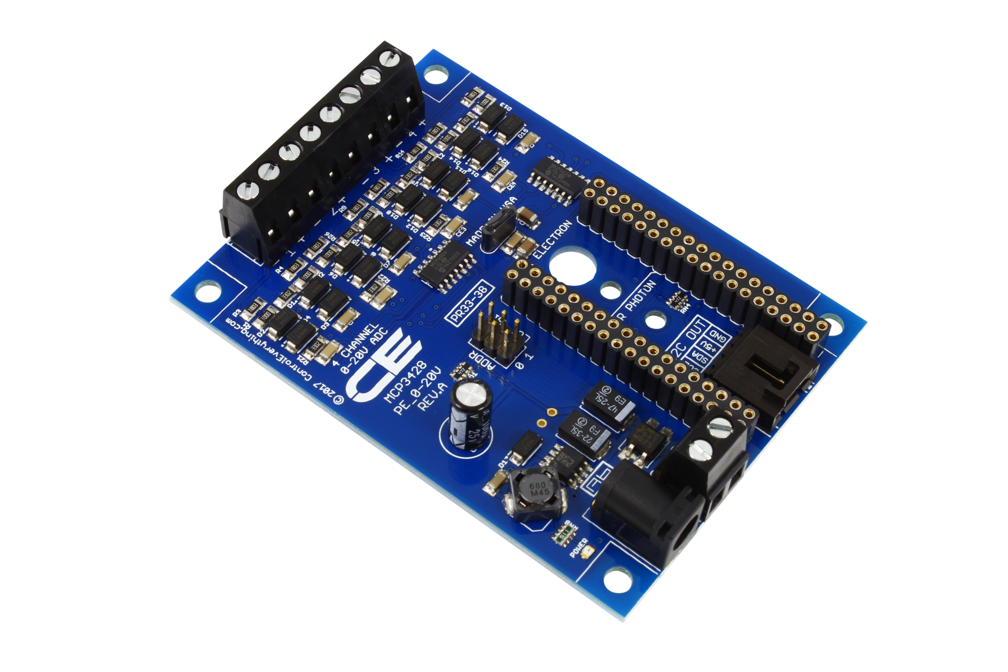 NCD PR33-38 MCP3428 IoT 인터페이스가있는 4 채널 0-20V 아날로그-디지털 컨버터