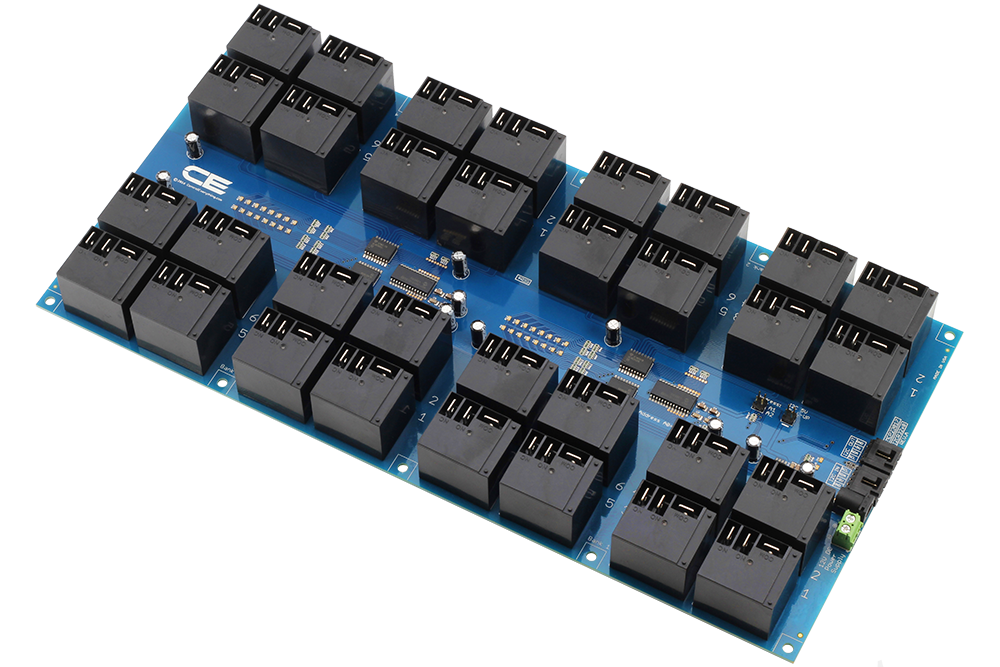 NCD I2C 인터페이스가있는 32 채널 고전력 릴레이 컨트롤러
