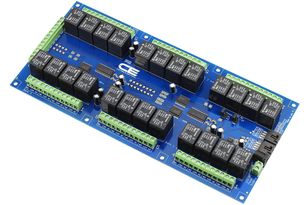 NCD 24 채널 범용 SPDT 릴레이 컨트롤러 + I2C 인터페이스가있는 GPIO 8 개