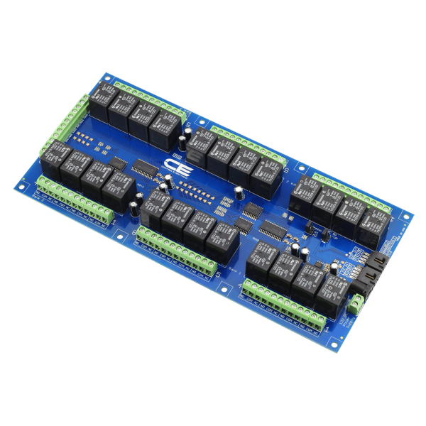 NCD 24 채널 범용 SPDT 릴레이 컨트롤러 + I2C 인터페이스가있는 GPIO 8 개