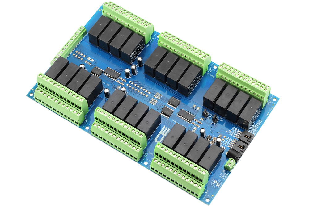 NCD 24 채널 DPDT 신호 릴레이 컨트롤러 + I2C 인터페이스가있는 GPIO 8 개