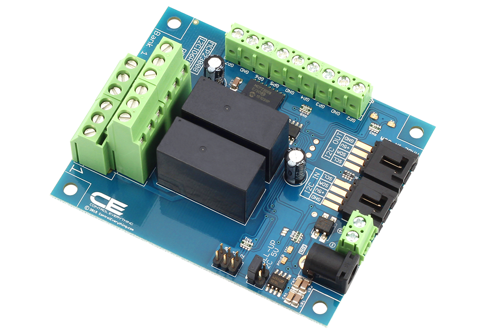 NCD 2 채널 DPDT 신호 릴레이 컨트롤러 + I2C 인터페이스가있는 GPIO 6 개