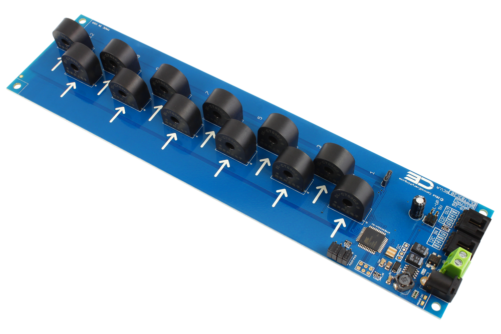 NCD PR28-5_5A I2C 인터페이스가있는 12 채널 온보드 95 % 정확도 AC 전류 모니터
