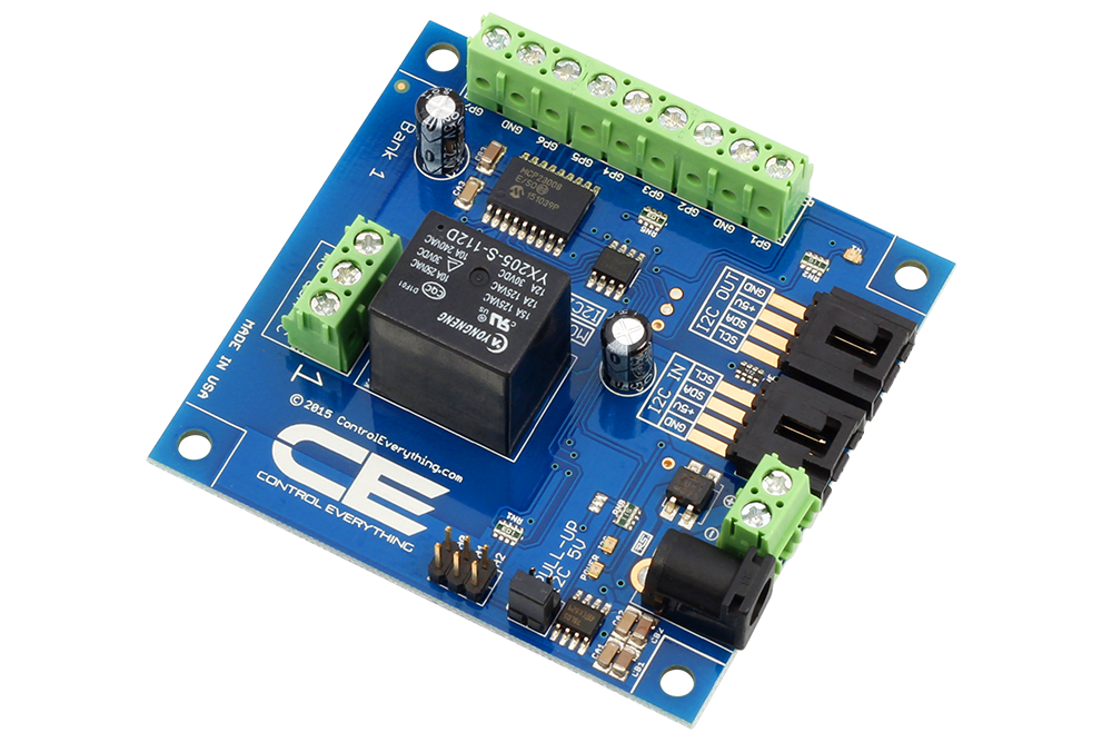 NCD 1 채널 범용 SPDT 릴레이 컨트롤러 + I2C 인터페이스가있는 GPIO 7 개