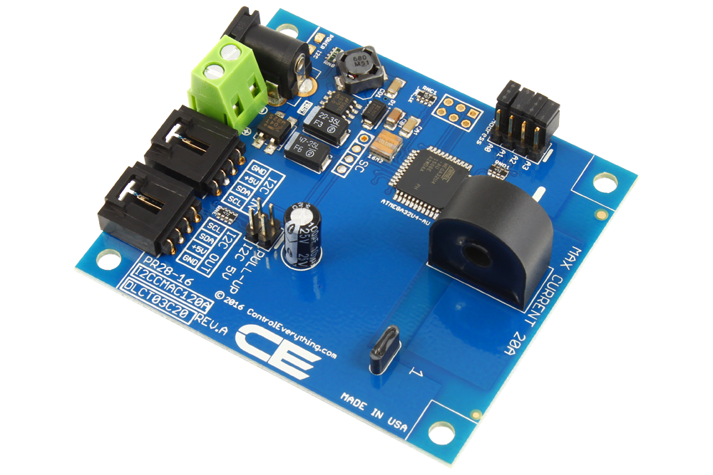 NCD PR28-16_20A I2C 인터페이스가있는 1 채널 온보드 95 % 정확도 20A AC 전류 모니터