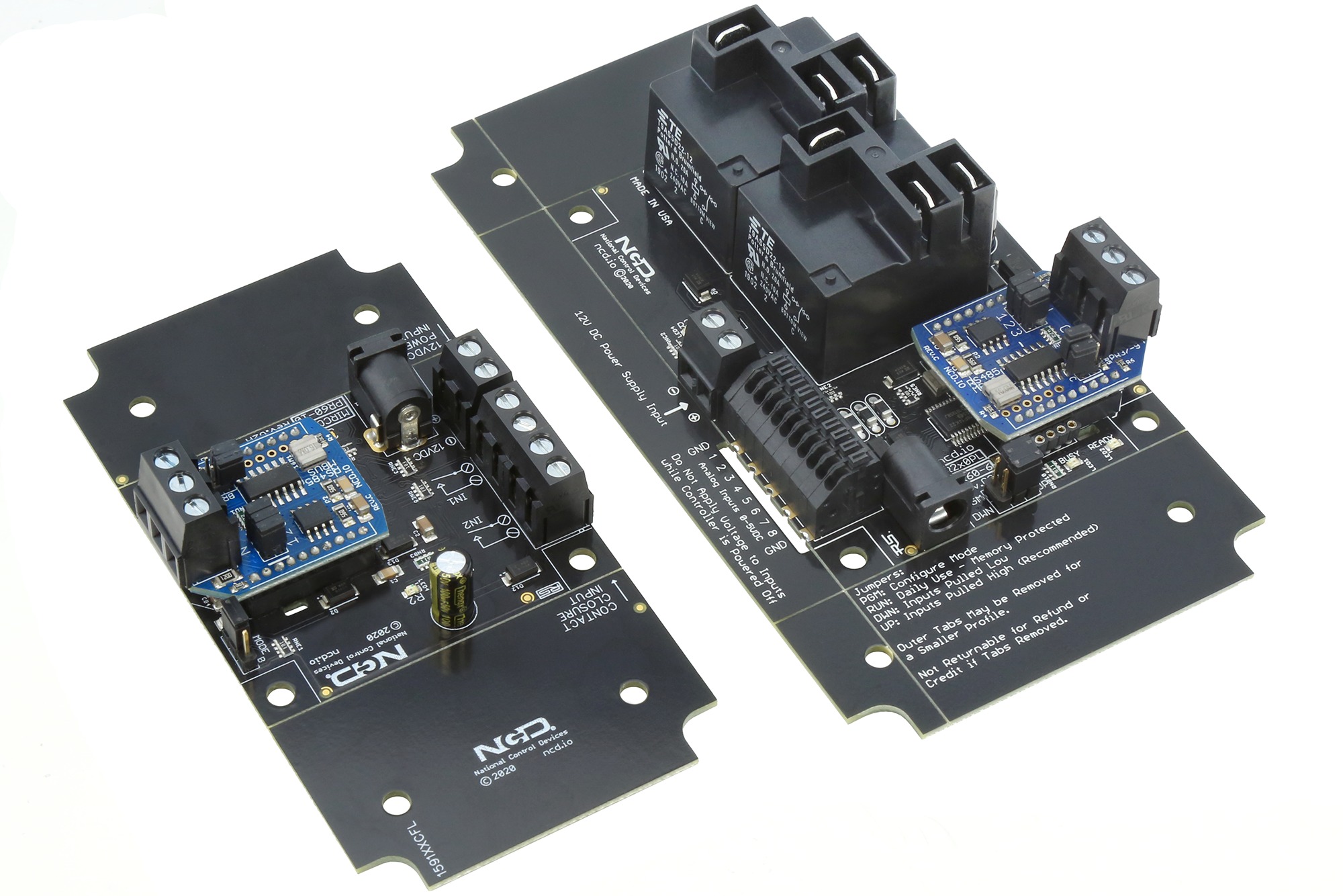 NCD MIRCR2x0_ZRS_KIT 직접 유선 접점 폐쇄 원격 고전력 릴레이 컨트롤러 2 채널 단방향