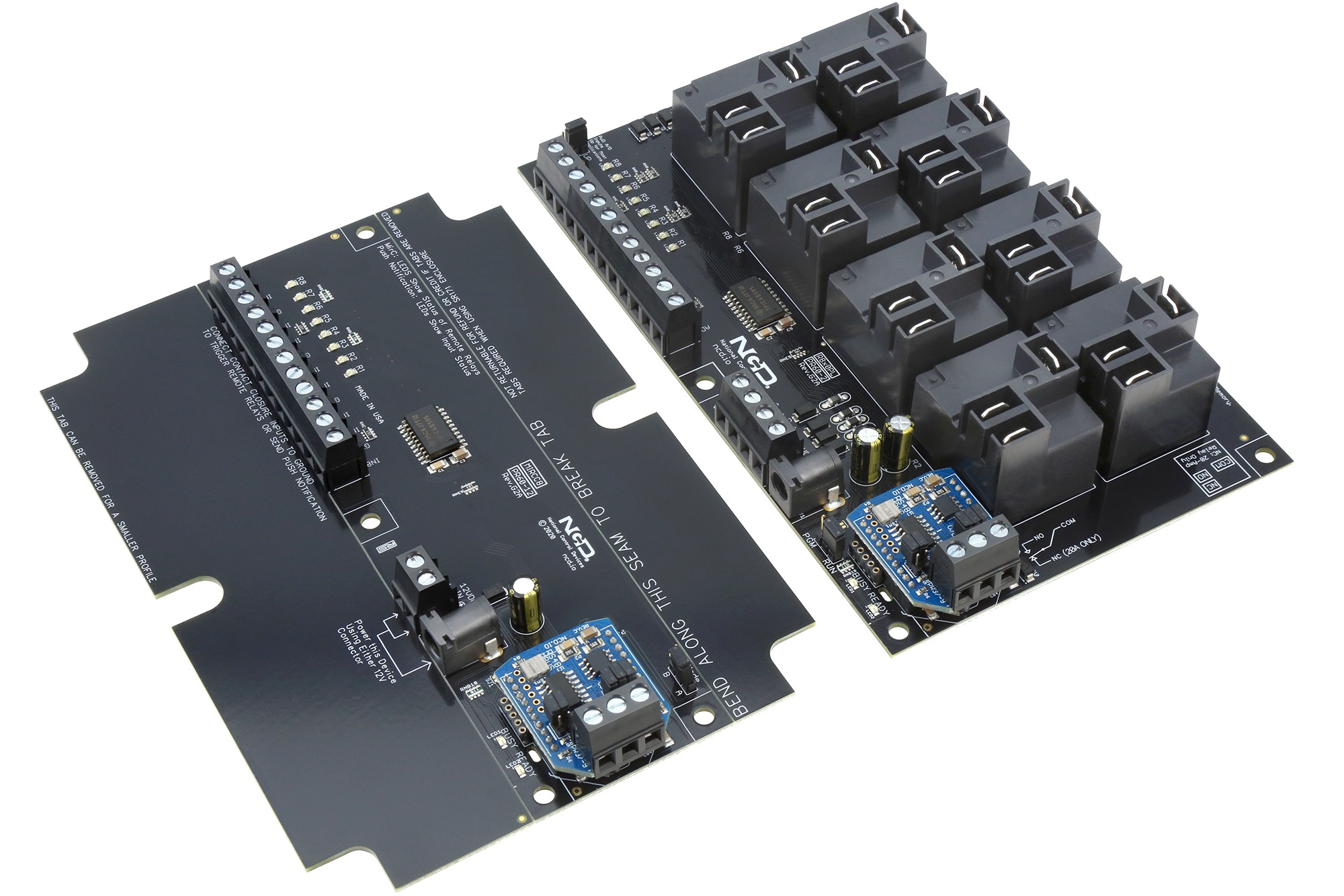 NCD MIRCR8x0_ZRS_KIT 직접 유선 접점 폐쇄 원격 고전력 릴레이 컨트롤러 8 채널 단방향