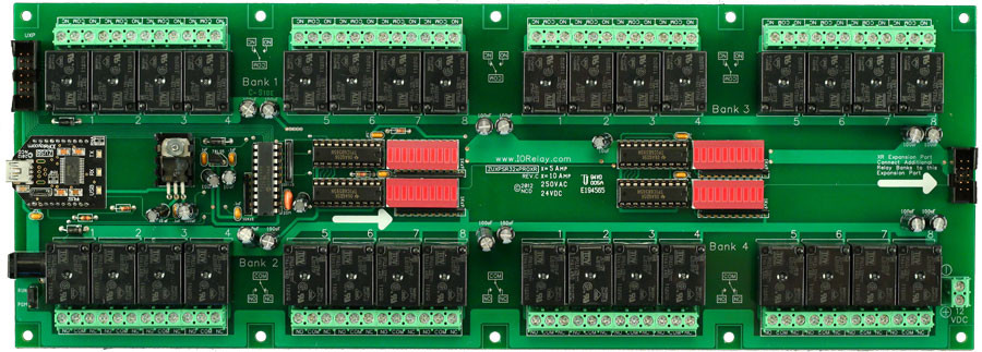 NCD ZUXPSR325PROXR 산업용 릴레이 컨트롤러 보드 32 채널 SPDT + UXP 확장 포트