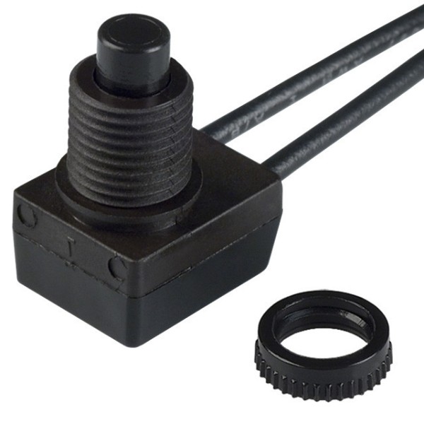 NCD 504PB Push-On Push-Off 대체 동작 스위치 Normally Open SPST 검정색