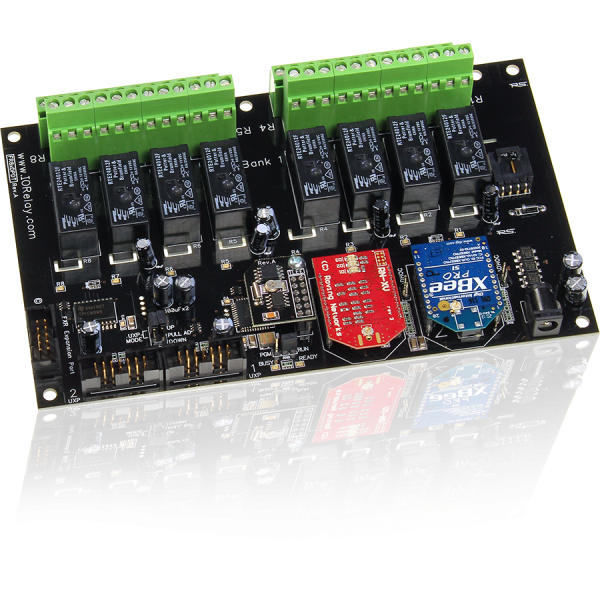 NCD FR81DPDT 16 GPIO 또는 ADC 및 I2C가있는 Fusion 8 채널 DPDT 릴레이 컨트롤러