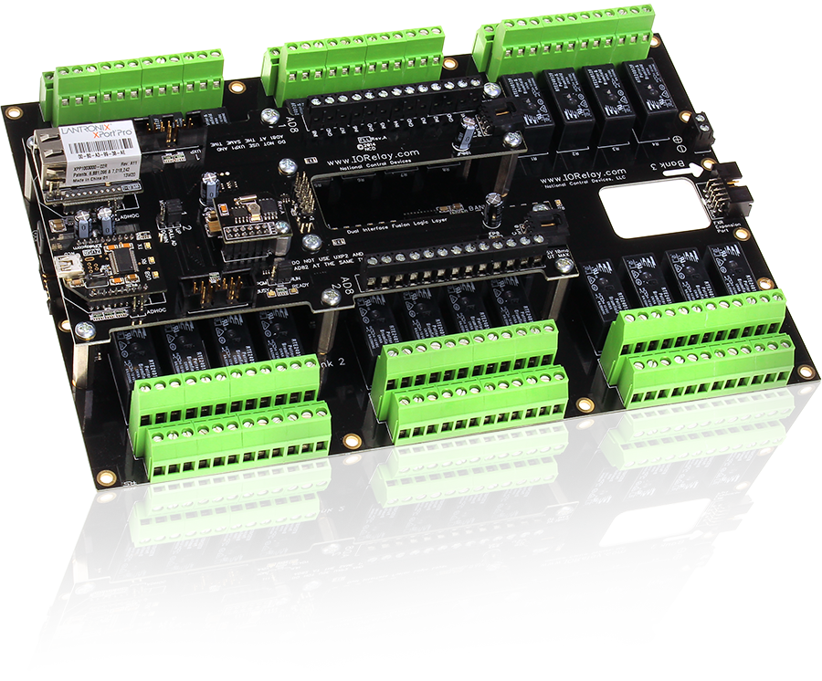 NCD FLL_FXR241DPDT 16 개의 GPIO 또는 ADC 및 I2C가있는 Fusion 24 채널 DPDT 릴레이 컨트롤러