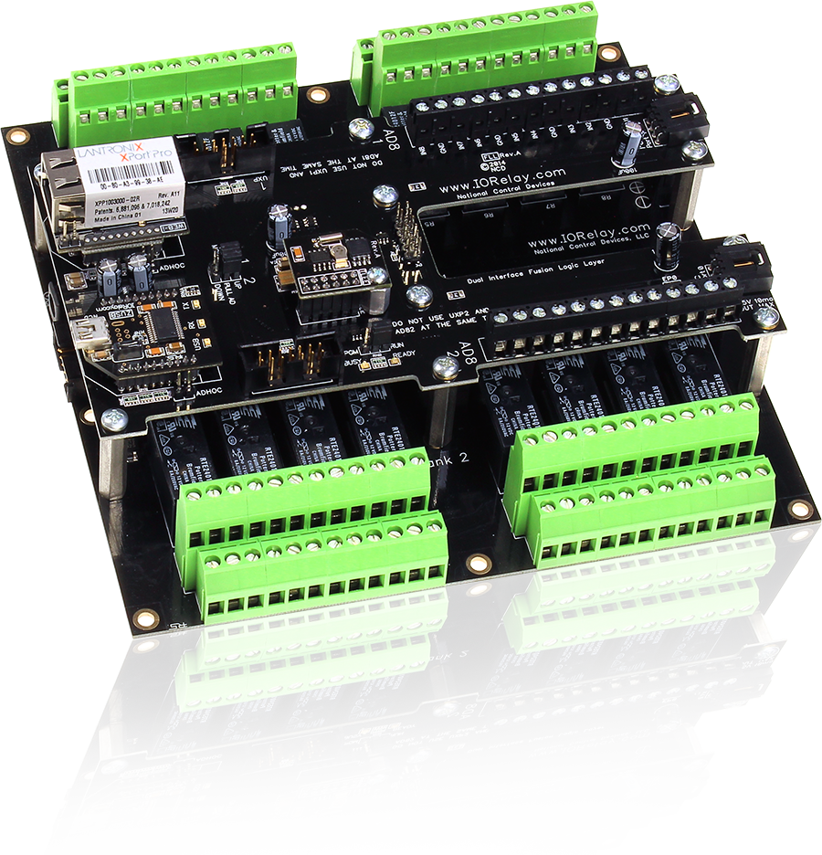 NCD FLL_FXR161DPDT 16 GPIO 또는 ADC 및 I2C를 갖춘 Fusion 16 채널 DPDT 릴레이 컨트롤러