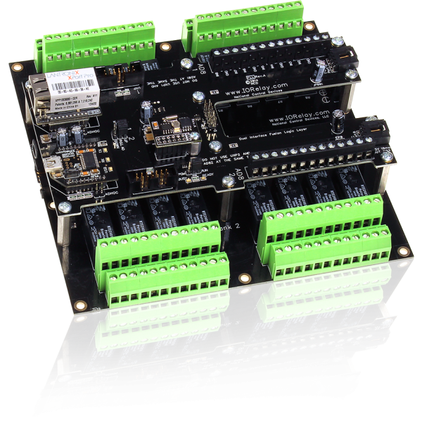 NCD FLL_FXR161DPDT 16 GPIO 또는 ADC 및 I2C를 갖춘 Fusion 16 채널 DPDT 릴레이 컨트롤러