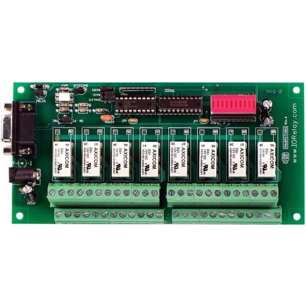 NCD 직렬 인터페이스가있는 RS-232 8 채널 DPDT 릴레이 컨트롤러