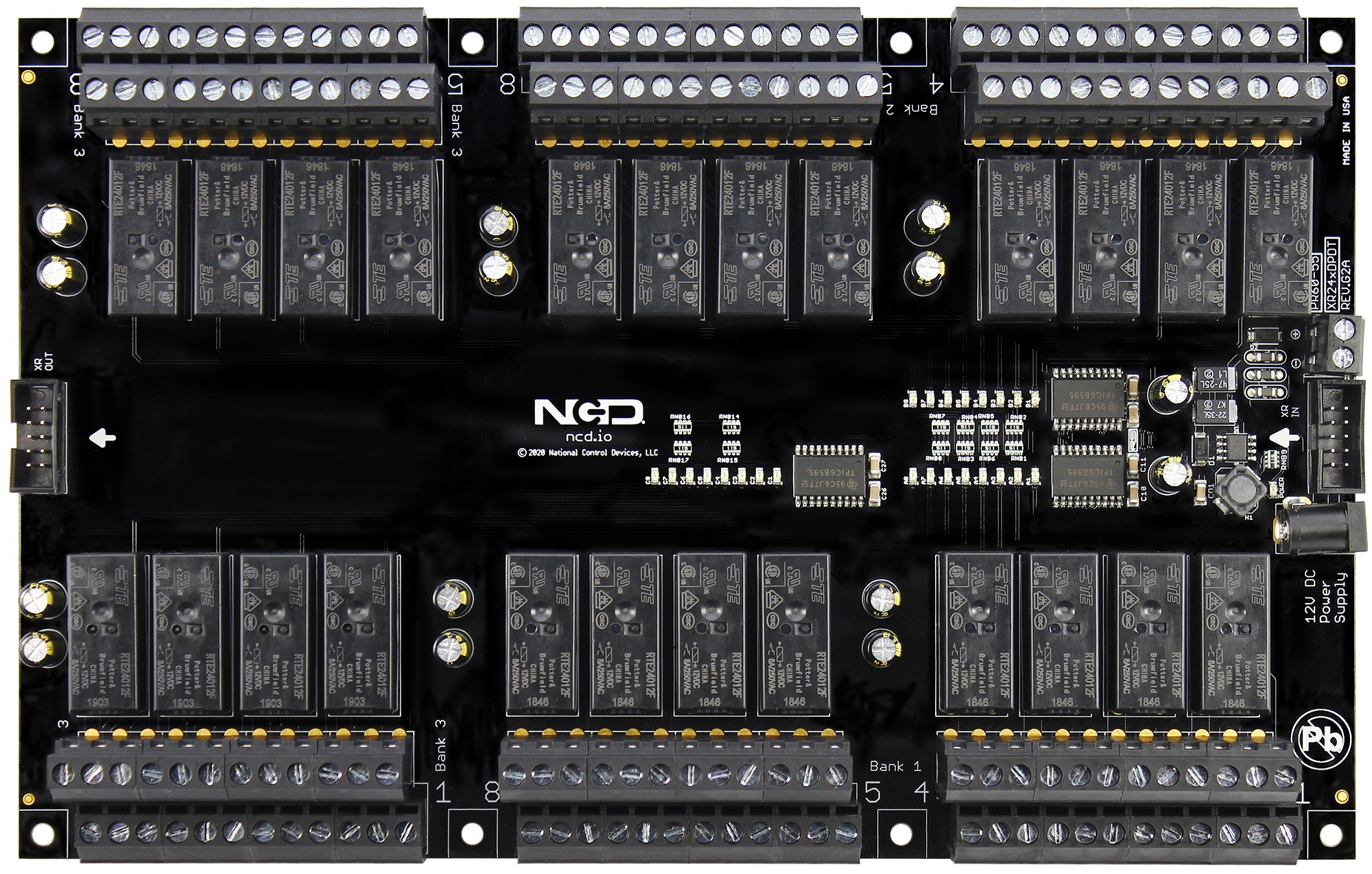 NCD PR60-55_XR241DPDT XR 확장 24 채널 DPDT 신호 릴레이 컨트롤러