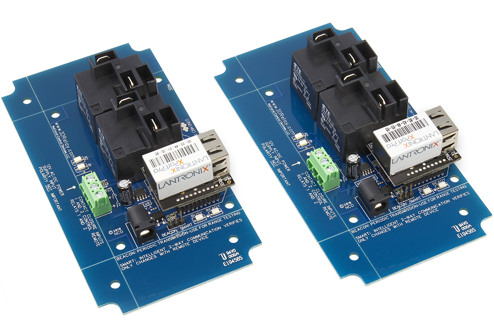 NCD MirXR2x0_MXNET_KIT 이더넷 네트워크 접점 폐쇄 송신기 수신기 2- 채널 고전력 릴레이 2-Way