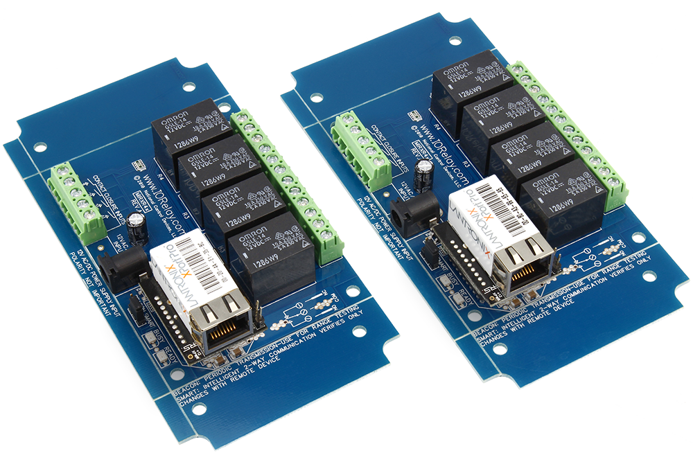 NCD MirXR4x_MXNET_KIT 이더넷 네트워크 접점 폐쇄 송신기 수신기 4- 채널 SPDT 릴레이 2-Way