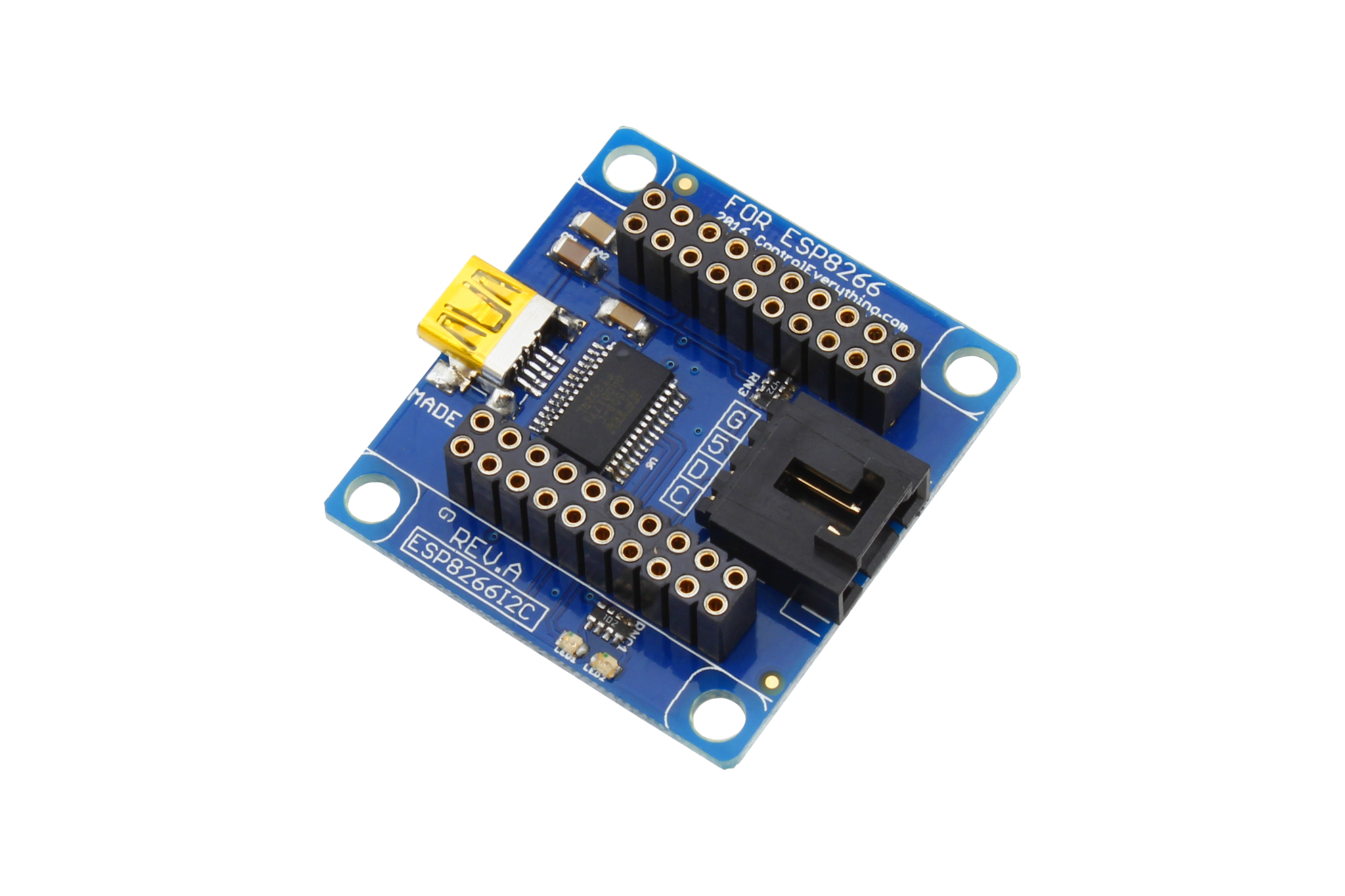 NCD PR32-22 Adafruit Huzzah ESP8266 통합 USB 및 I2C 포트 용 I2C 쉴드