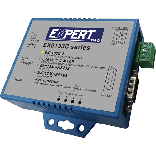 ExpertDAQ EX9133C-2 이더넷 to RS232/RS485/RS422 컨버터