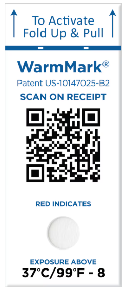 SpotSee WarmMark QR 일회용 온도 인디케이터