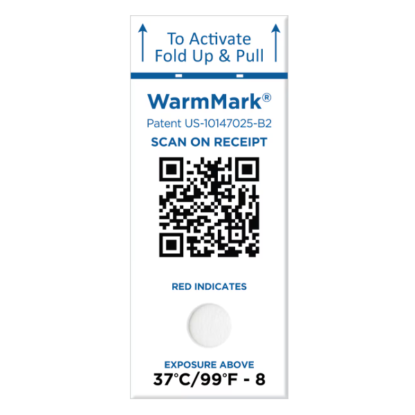 SpotSee WarmMark QR 일회용 온도 인디케이터