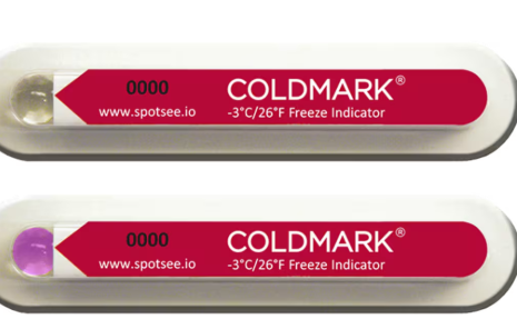 SpotSee ColdMark 허용 온도 이하로 떨어짐을 감지