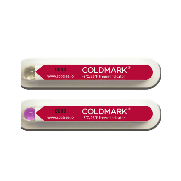SpotSee ColdMark 허용 온도 이하로 떨어짐을 감지
