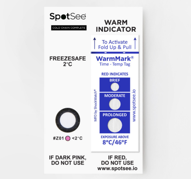 SpotSee ColdCahin Complete 상온과 저온을 동시에 확인 가능한 인디케이터