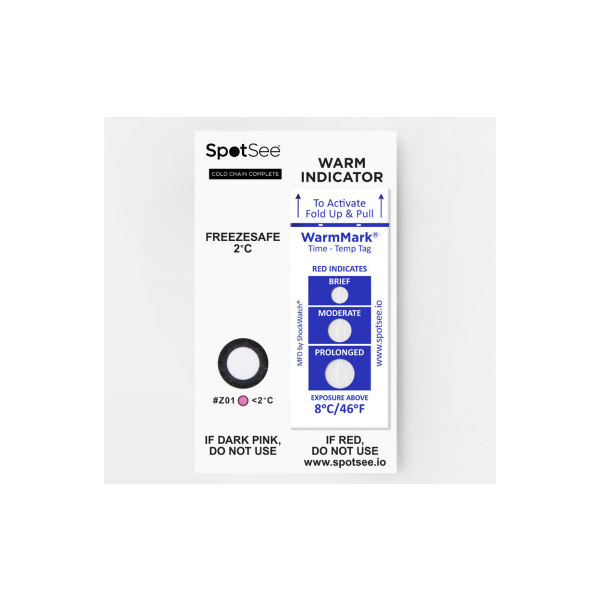 SpotSee ColdCahin Complete 상온과 저온을 동시에 확인 가능한 인디케이터
