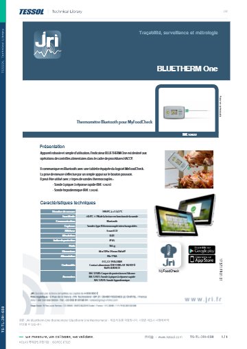Bluetherm One thermometer 데이터시트