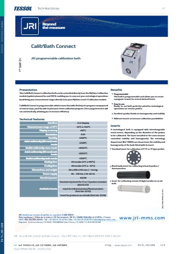 Calib'Bath Connect 데이터시트(영문)