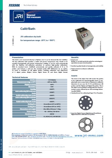 Calib'Bath 데이터시트(영문)