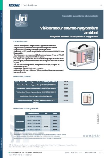 Visiotambour Thermo-Hygrometer Ambient Recorder 데이터시트