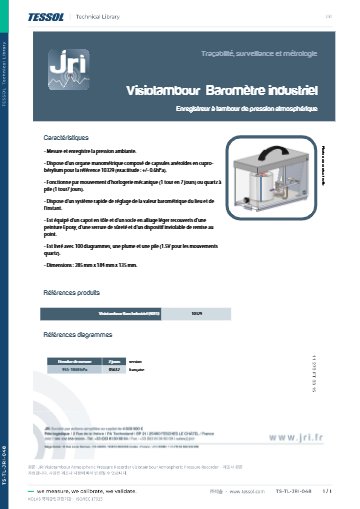 Visiotambour Atmospheric Pressure Recorder 데이터시트