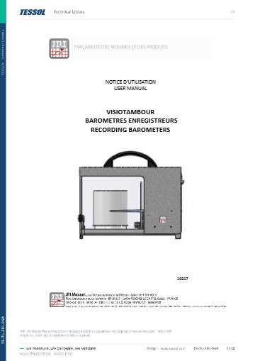 Visiotambour Atmospheric Pressure Recorder 사용 설명서