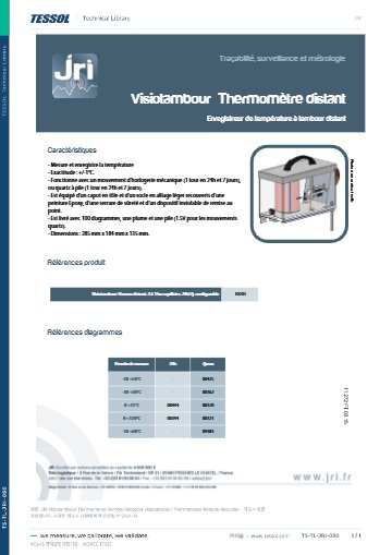 Visiotambour Thermometer Remote Recorder 데이터시트