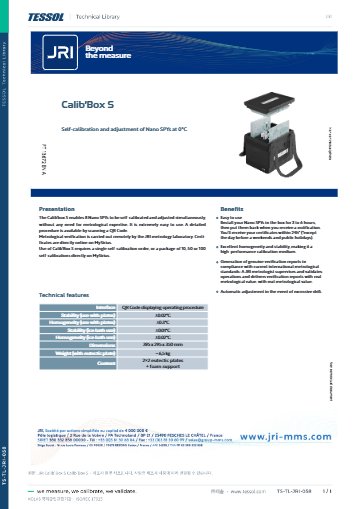 Calib'Box S 데이터시트(영문)