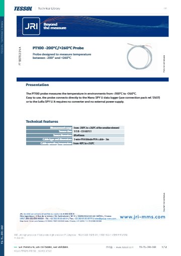 High-precision PT100 probe 데이터시트(영문)