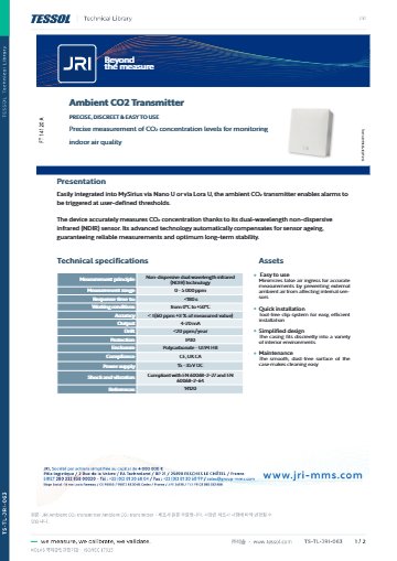 Ambient CO₂ transmitter 데이터시트(영문)