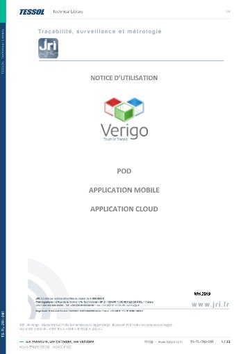 Verigo - Bluetooth Pod Probe low temperature logger 사용 설명서 (TS-TL-JRI-081)